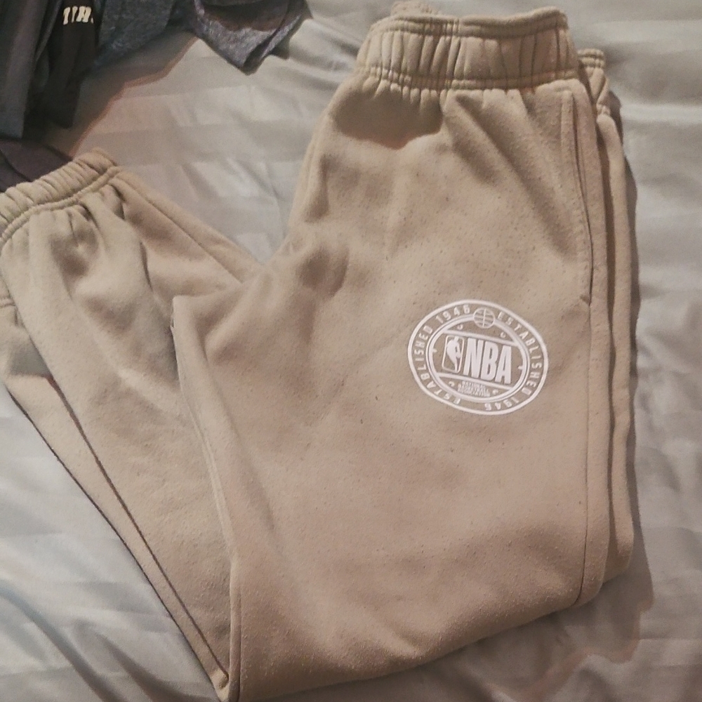 NBA Tan Sweatpants Comfortable Athletic Joggers